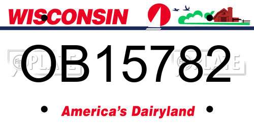 OB15782 Wisconsin License Plate