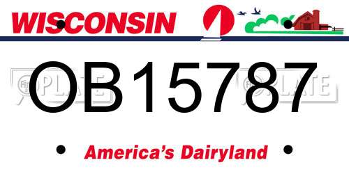 OB15787 Wisconsin License Plate