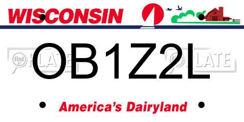 OB1Z2L Wisconsin License Plate