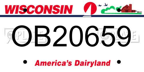 OB20659 Wisconsin License Plate