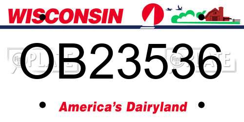 OB23536 Wisconsin License Plate