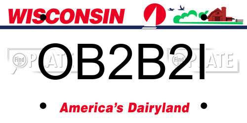 OB2B2I Wisconsin License Plate