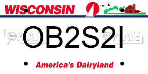 OB2S2I Wisconsin License Plate