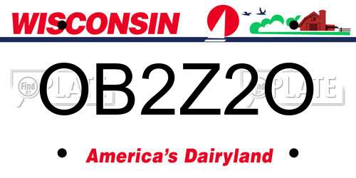 OB2Z2O Wisconsin License Plate