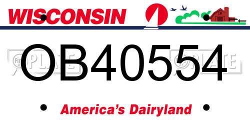 OB40554 Wisconsin License Plate