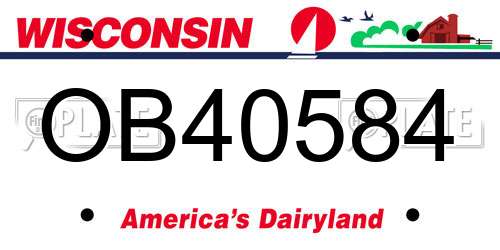 OB40584 Wisconsin License Plate