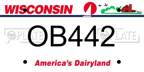 OB442 Wisconsin License Plate