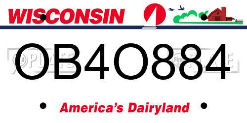 OB4O884 Wisconsin License Plate