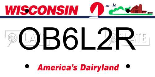 OB6L2R Wisconsin License Plate