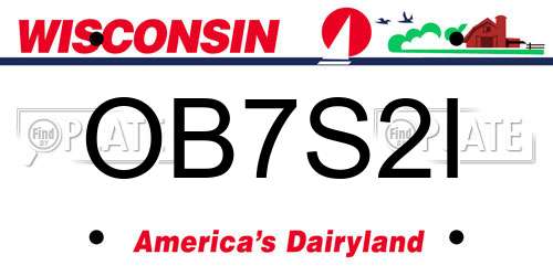 OB7S2I Wisconsin License Plate