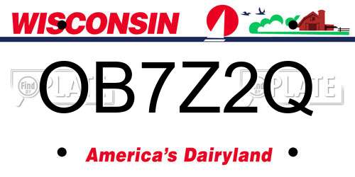 OB7Z2Q Wisconsin License Plate