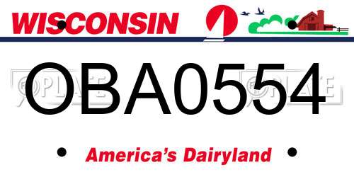 OBA0554 Wisconsin License Plate