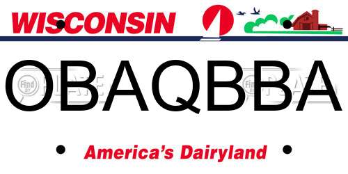 OBAQBBA Wisconsin License Plate