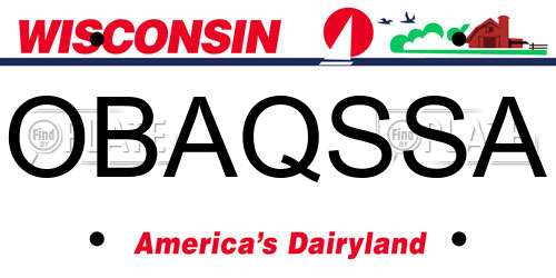 OBAQSSA Wisconsin License Plate