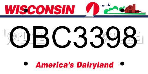 OBC3398 Wisconsin License Plate