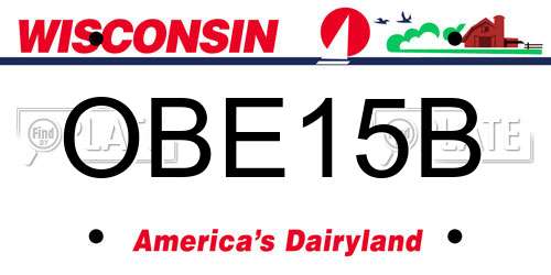 OBE15B Wisconsin License Plate