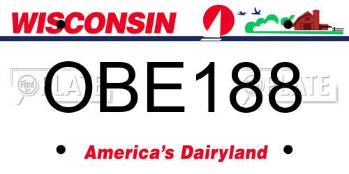 OBE188 Wisconsin License Plate