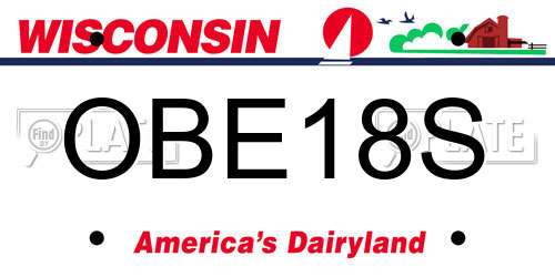 OBE18S Wisconsin License Plate