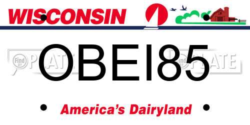 OBEI85 Wisconsin License Plate