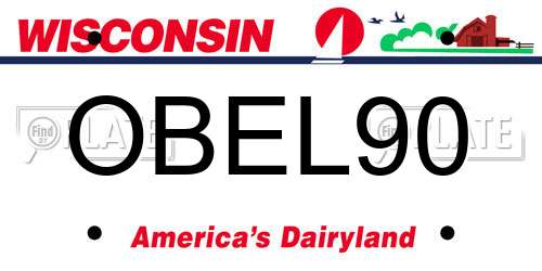 OBEL90 Wisconsin License Plate