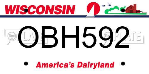 OBH592 Wisconsin License Plate