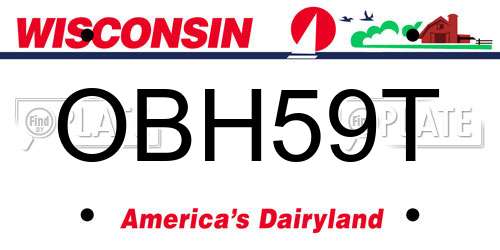 OBH59T Wisconsin License Plate