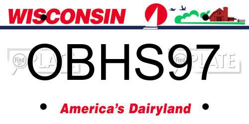 OBHS97 Wisconsin License Plate