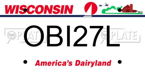 OBI27L Wisconsin License Plate