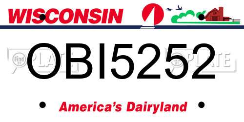OBI5252 Wisconsin License Plate