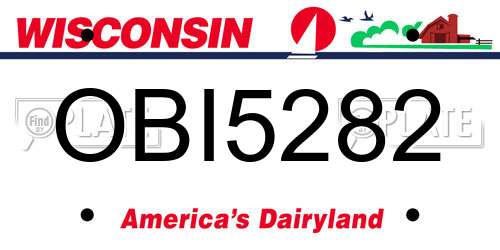 OBI5282 Wisconsin License Plate