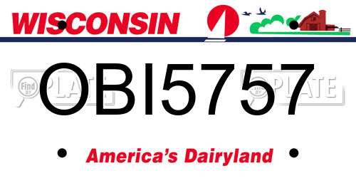 OBI5757 Wisconsin License Plate