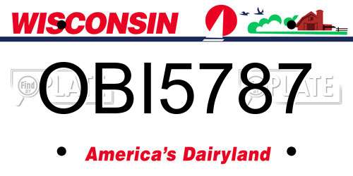OBI5787 Wisconsin License Plate