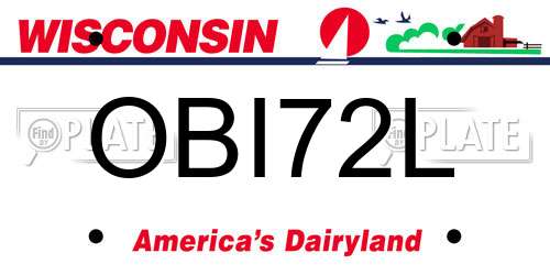 OBI72L Wisconsin License Plate