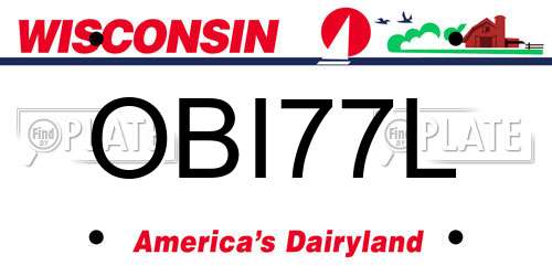 OBI77L Wisconsin License Plate