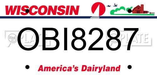 OBI8287 Wisconsin License Plate