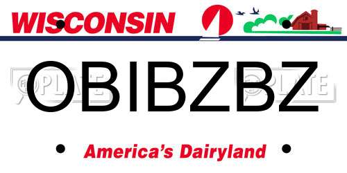 OBIBZBZ Wisconsin License Plate