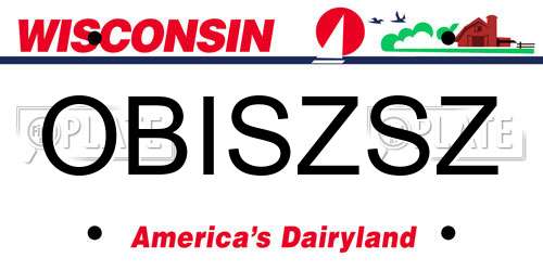 OBISZSZ Wisconsin License Plate