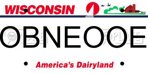 OBNEOOE Wisconsin License Plate