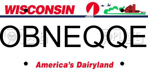 OBNEQQE Wisconsin License Plate
