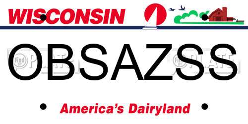 OBSAZSS Wisconsin License Plate