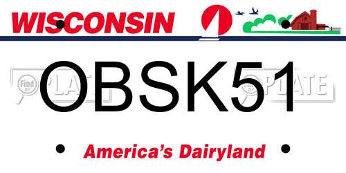 OBSK51 Wisconsin License Plate
