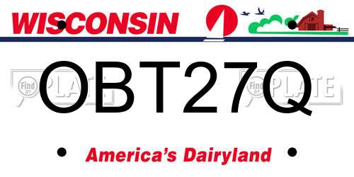 OBT27Q Wisconsin License Plate