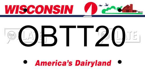 OBTT20 Wisconsin License Plate