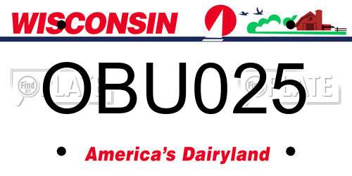 OBU025 Wisconsin License Plate