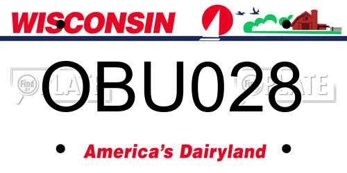 OBU028 Wisconsin License Plate