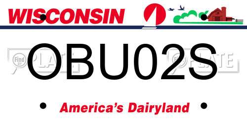 OBU02S Wisconsin License Plate