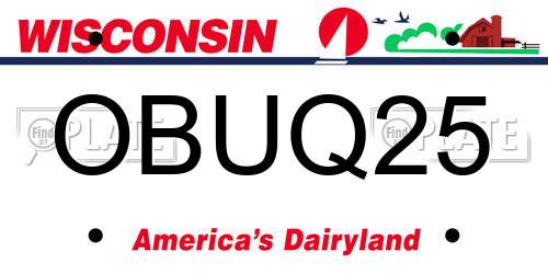 OBUQ25 Wisconsin License Plate