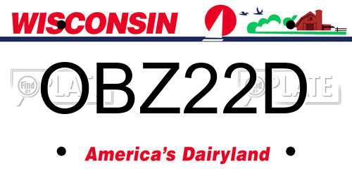 OBZ22D Wisconsin License Plate