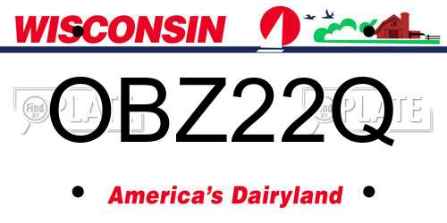 OBZ22Q Wisconsin License Plate