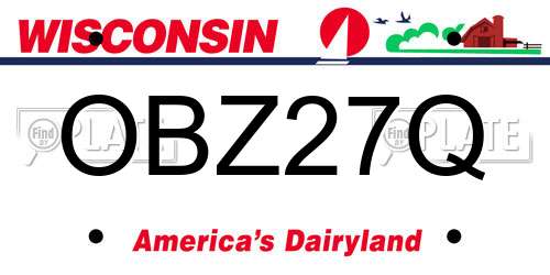 OBZ27Q Wisconsin License Plate